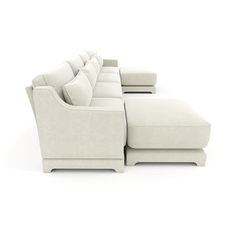GDFStudio- Odyssey Chenille Four-Seater Sofa with Dual Ottoman