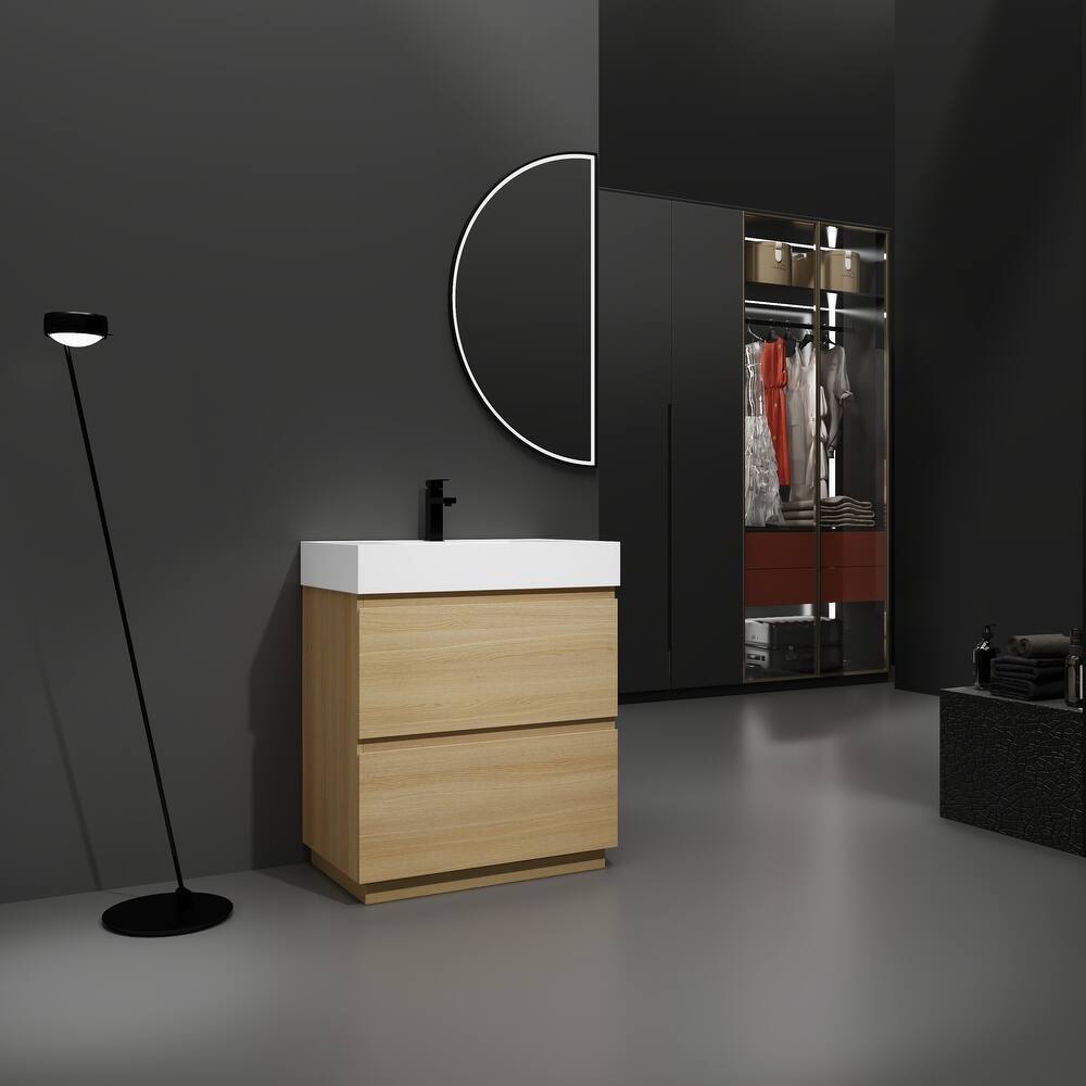 Modern Bathroom Vanities with Undermount Single Sink & 2 Drawer