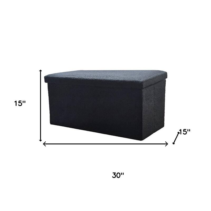 HomeRoots 30" White Boucle Storage Ottoman