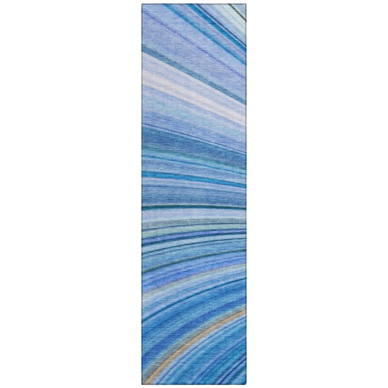 Machine Washable Indoor/ Outdoor Chantille Modern Burst Rug