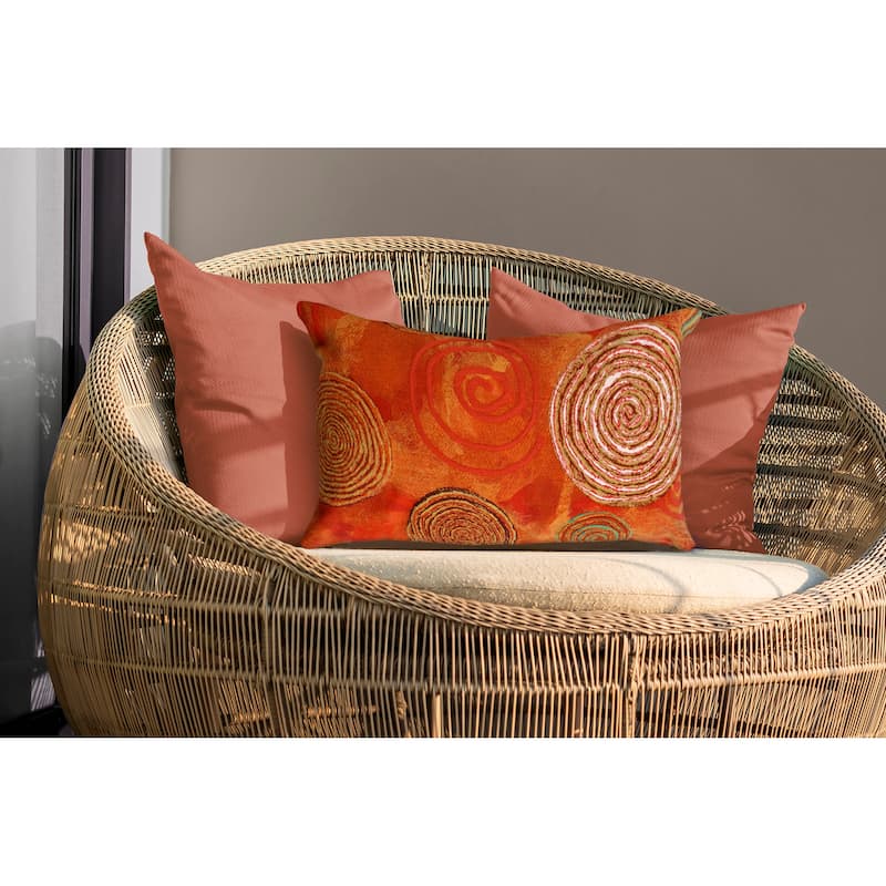 Liora Manne Visions III Graffiti Swirl Indoor/Outdoor Pillow Warm 12"X20"