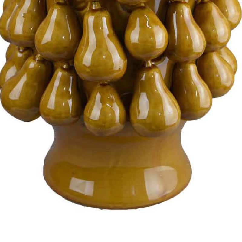 Salina Accent Vase, Pear Shaped Drop Accents, Mustard Yellow Ceramic