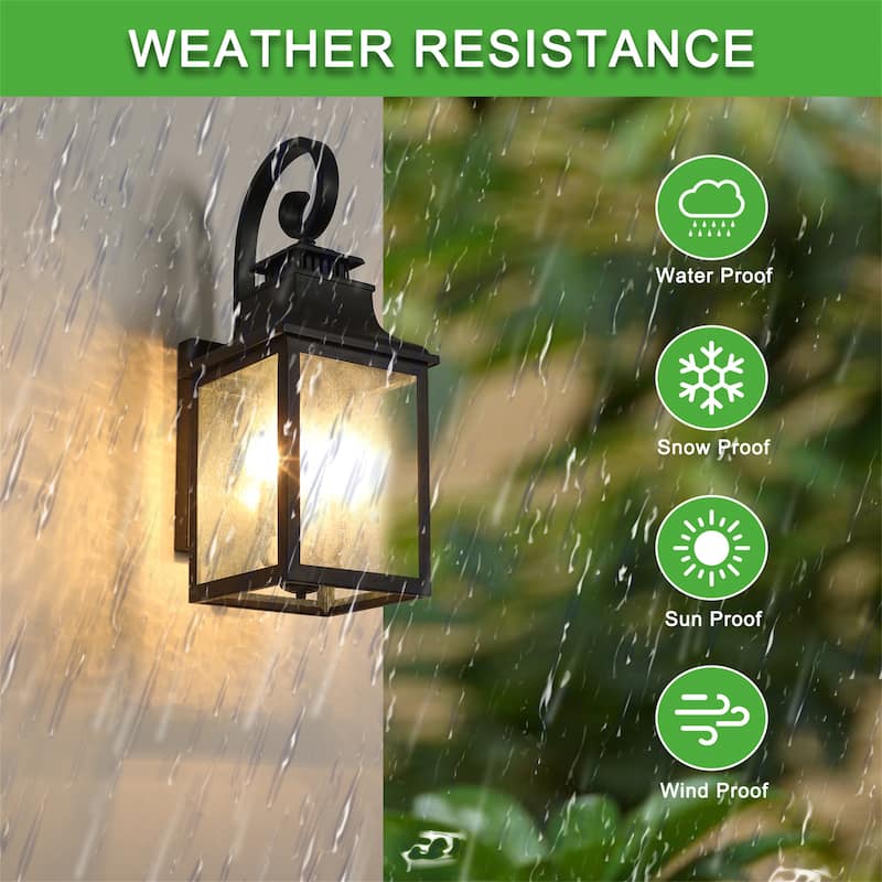 Large Outdoor Wall Lamps With Glass(2 Pack)
