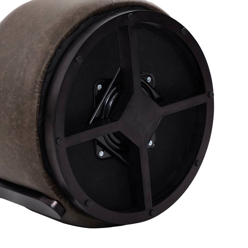 Christopher Knight Home -Modern PU Upholstered Swivel Club Chair with Wooden Base