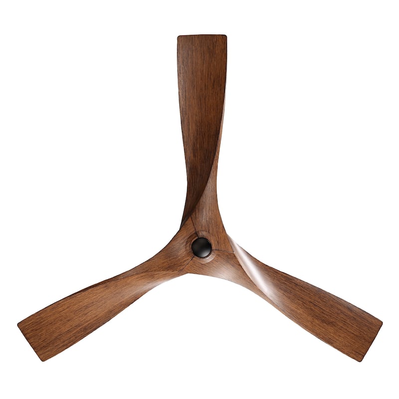 52" Black/ Brown Modern Downrod Ceiling Fan with Remote Control