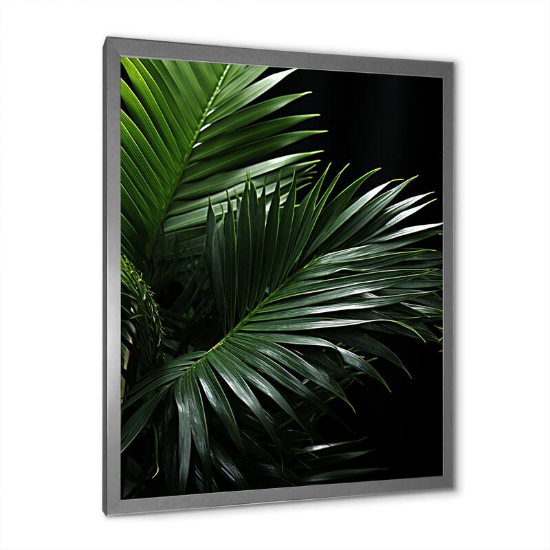 Designart "Palm Leaves Serenity II" Palms & Palm Trees Framed Wall Decor