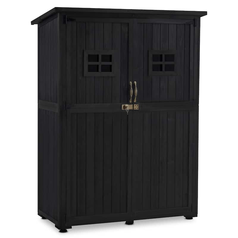 MCombo Large Outdoor Storage Cabinet Shed with Lock (46.9" x 22.4" x 66") , Wooden 1911 - 46.9" x 22.4" x 66"