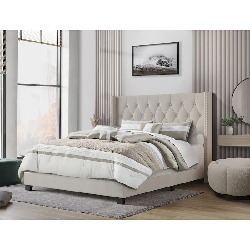 Danbury Tufted Upholstered Panel Bed