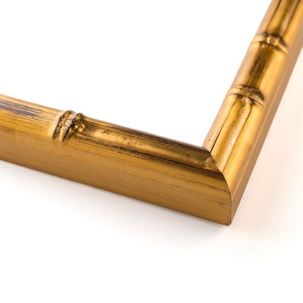19x54 Gold Bamboo Wood Picture Frame - With Acrylic Front and Foam Board Backing - Gold Bamboo (solid wood)