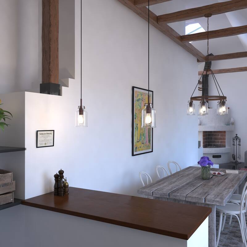 Carbon Loft Visage Mini Pendant in Textured Rustic Bronze - 5-in W x 12-in H x 5-in D