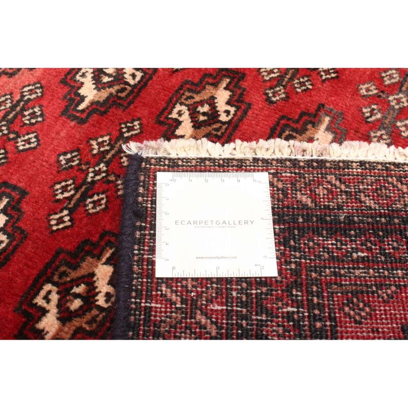 ECARPETGALLERY Hand-knotted Baluch Red Wool Rug - 3'3 x 6'7