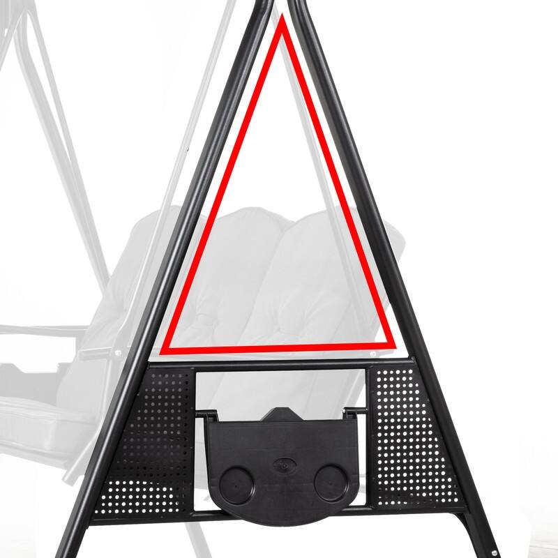 3-Person Metal Patio Swing with Canopy and Cushions
