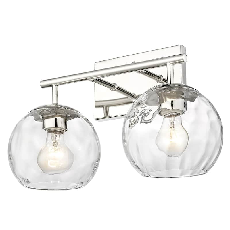 Mackenzie 2-light Polished Nickel Bath/ Vanity Fixture w/ Water Glass