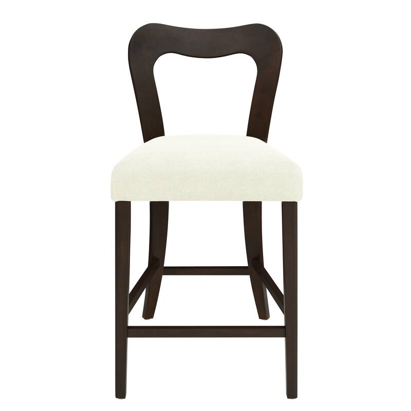 Modern Design Counter Height Armless Stool with Footrest(Set of 2)