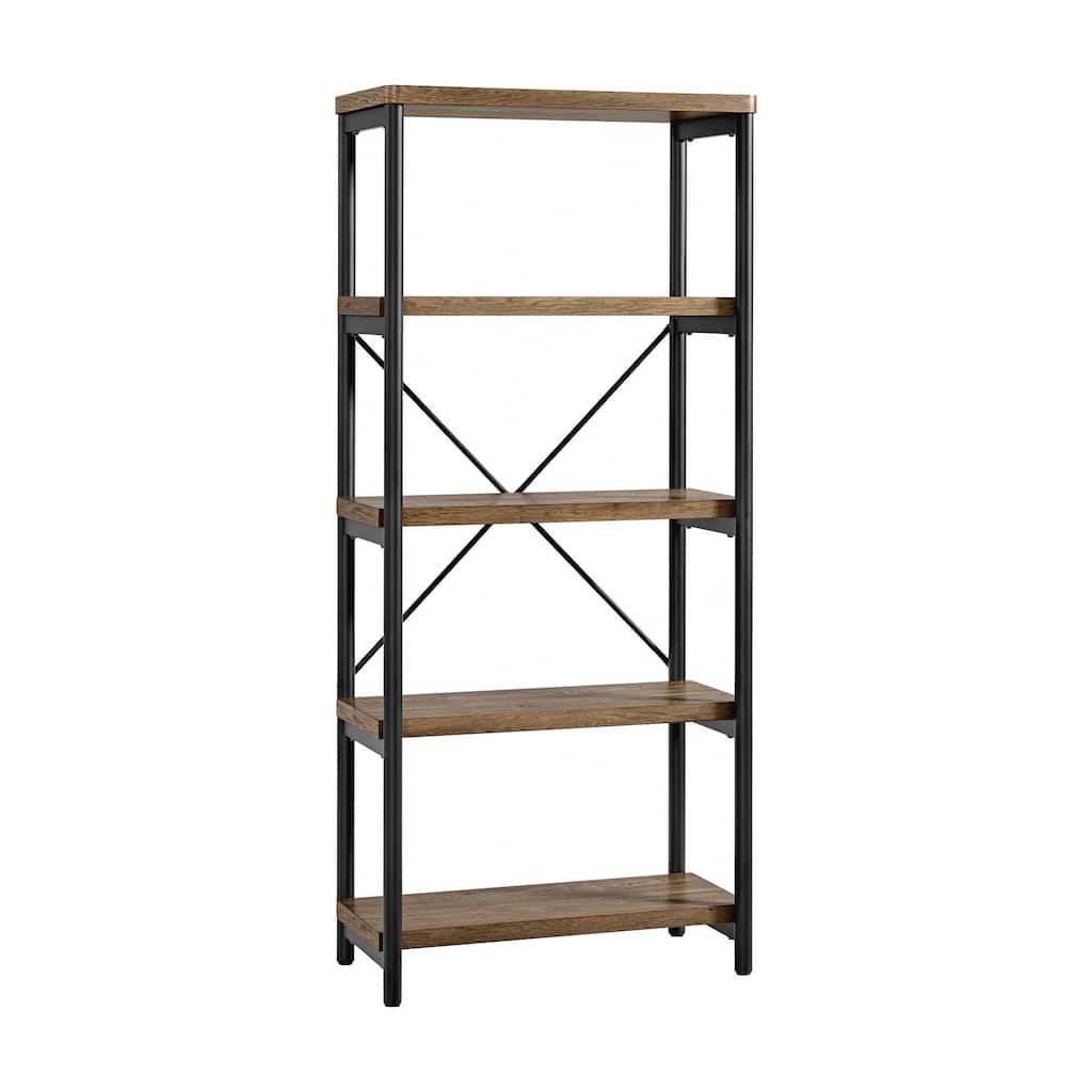 Norcross Solid Wood Bookcase, Hickory