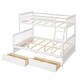 preview thumbnail 27 of 71, Elegant Twin-Over-Full Wooden Bunk Kids Bed with Ladders,Drawers