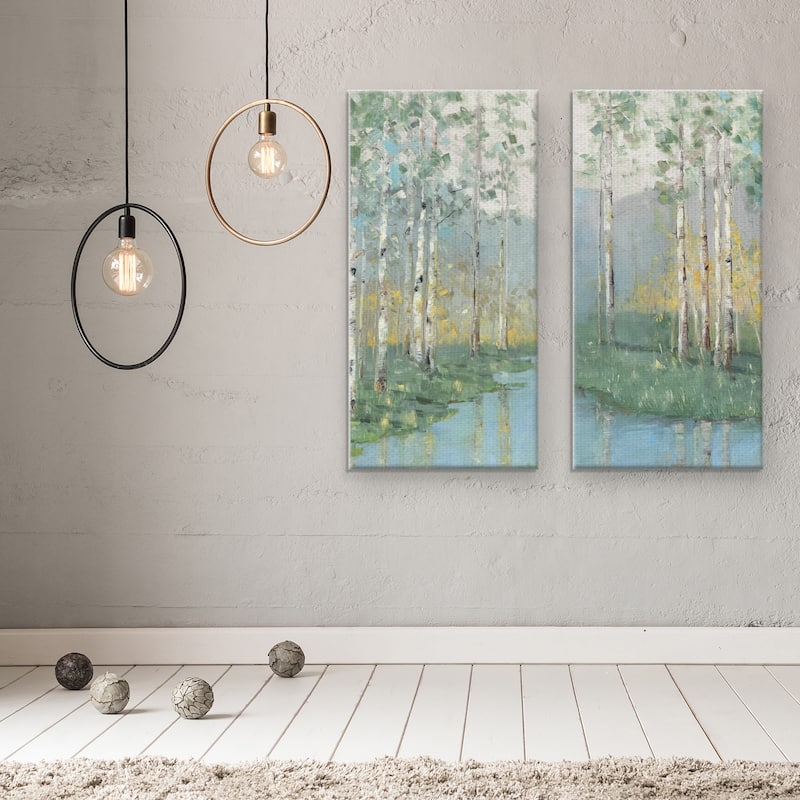 Birch Reflections III, IV by Sally Swatland Canvas Art Prints