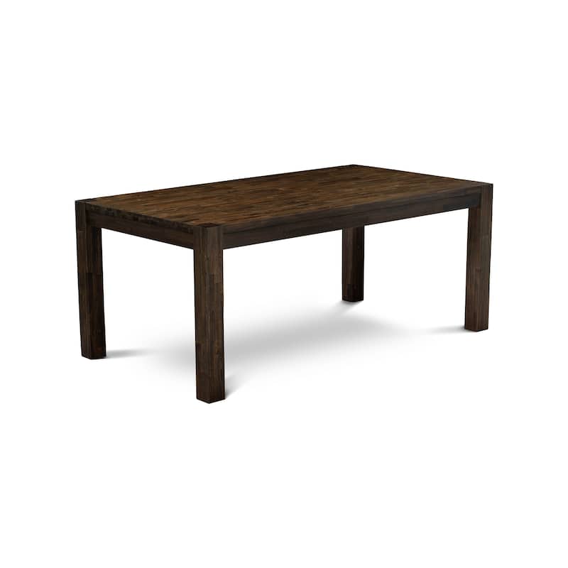 East West Furniture Dining Room Set Contains a Rectangle Table and Chairs, Distressed Jacobean (Pieces Options)
