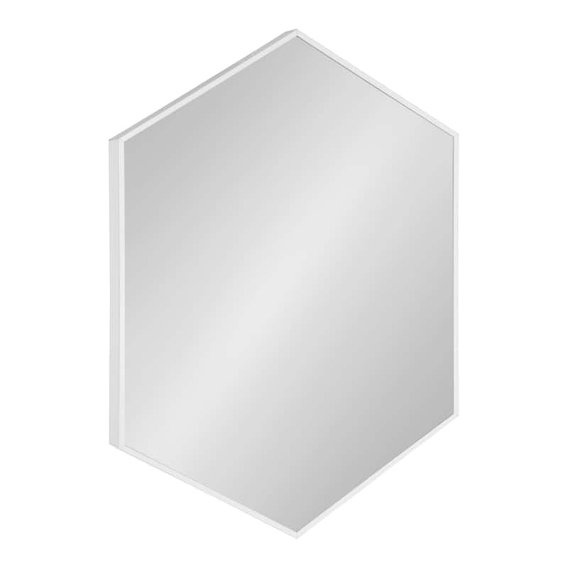Kate and Laurel Rhodes Framed Mid-century Hexagonal Wall Mirror - 22x31 - White
