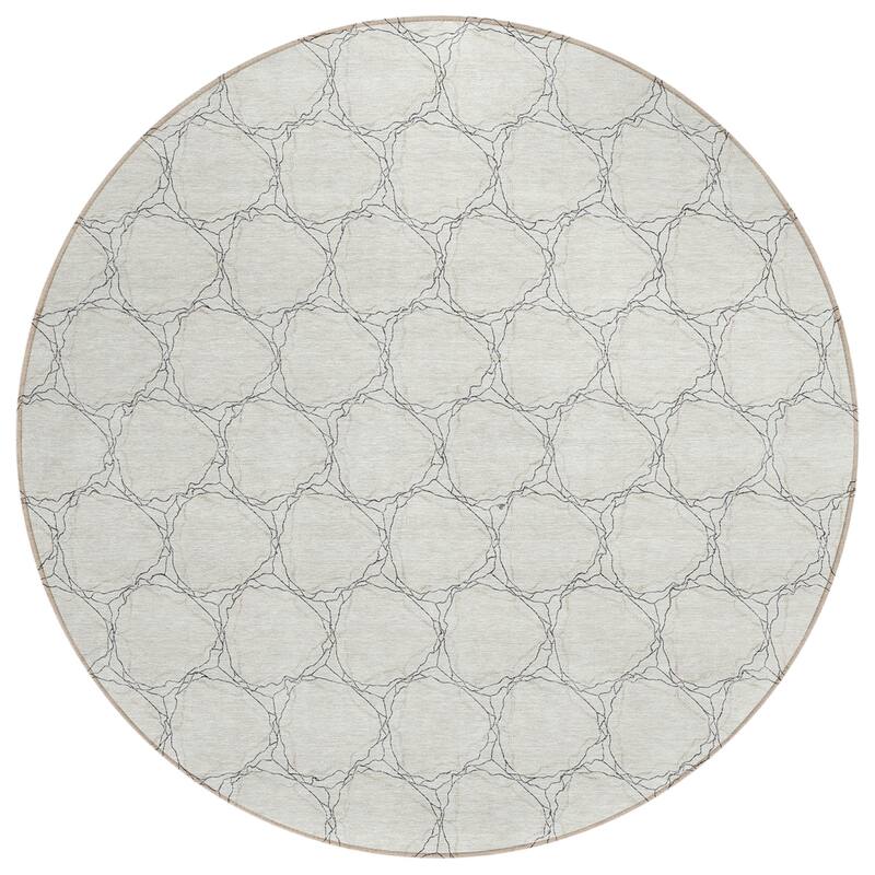 Machine Washable Indoor/ Outdoor Abstract Trellis Chantille Rug