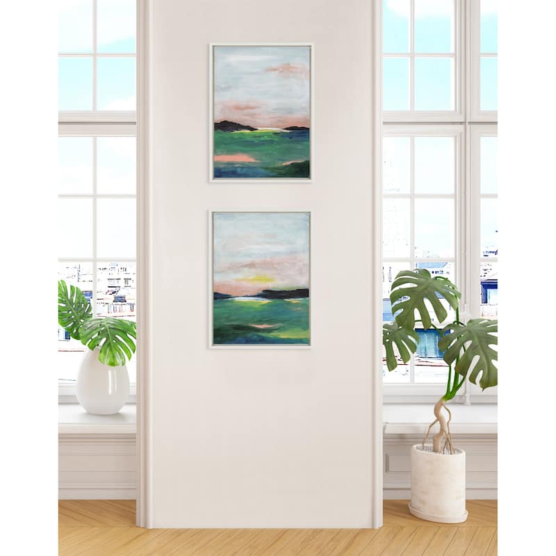 Kate and Laurel Sylvie Golden Coast Framed Canvas by Nikita Jariwala