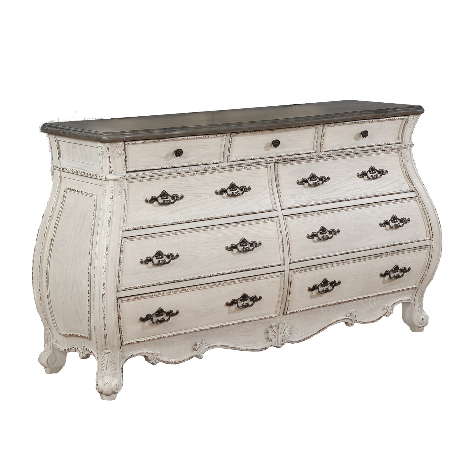 White curved dresser clearance