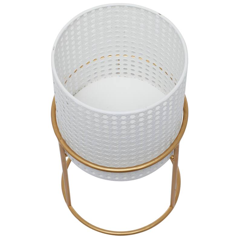 White Black or Gold Basket Style Glam Modern Planter Stands (Set of 3) - S/3 23", 19", 15"H