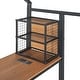 preview thumbnail 26 of 38, Metal House Bed Frame with Built In Desk,Shelves and Charging Station