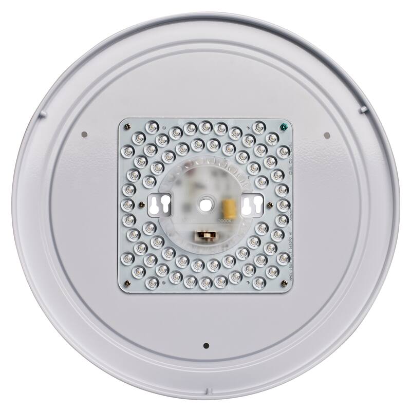 15 inch CCT Selectable Fabric Drum LED Decor Flush Mount Fixture White Fabric Shade Acrylic Diffuser - White Fabric