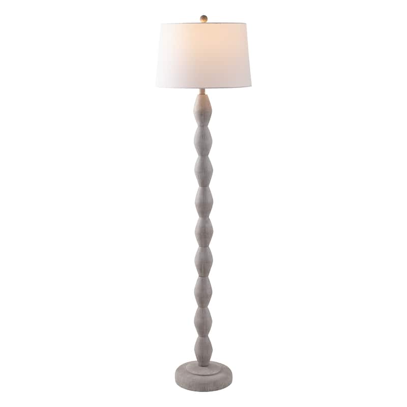SAFAVIEH Lighting Georgia, 61-inch, Resin Floor Lamp - 16"W x 16"D x 61"H - Washed Grey
