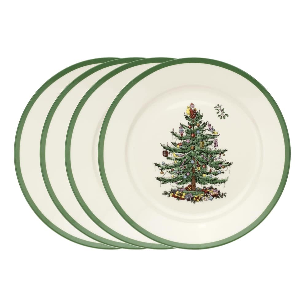 Spode Set of 4 Christmas Tree Plates