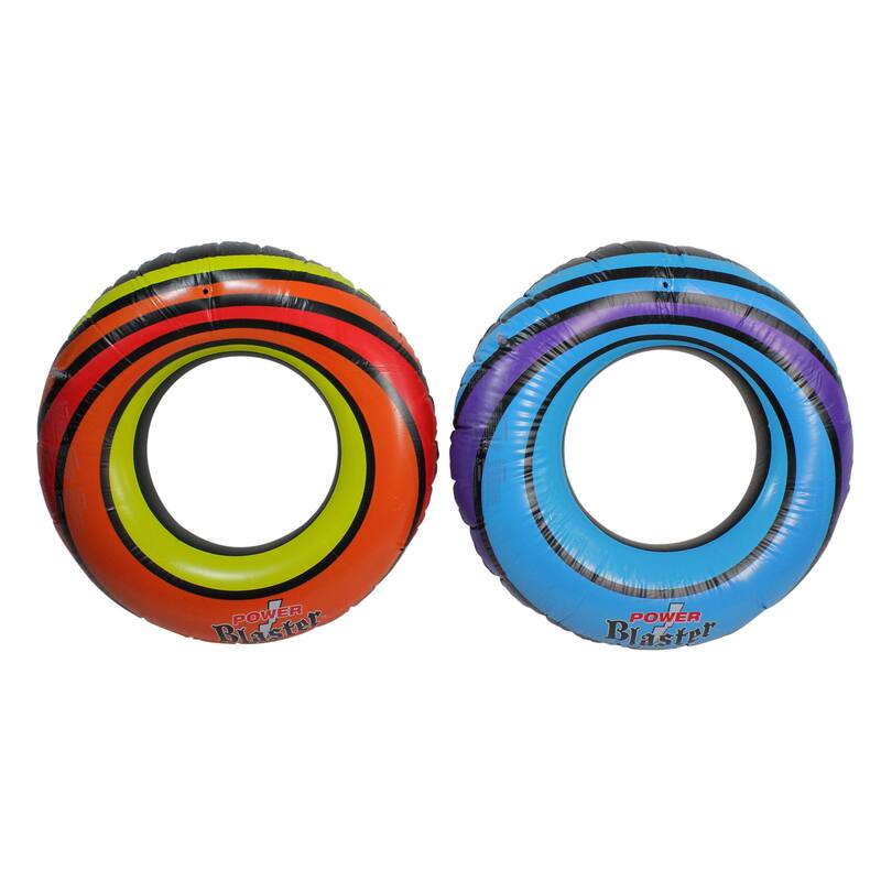 Set of 2 Blue and Orange Inflatable Power Blaster Inner Tubes 40-Inch - 40"