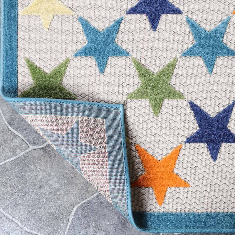 Superior Whimsical Stars Modern Indoor Outdoor Area Rug
