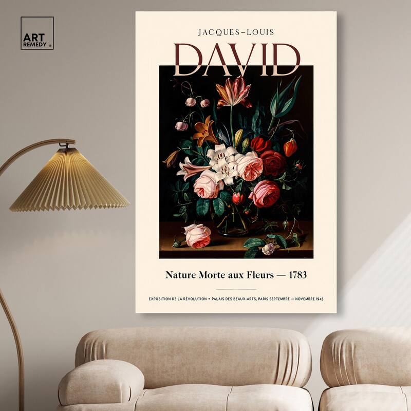 Flowers in a Dark Canvas by Art Remedy, Gallery Wrapped