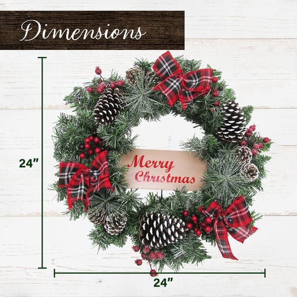 Fraser Hill Farm 24-in. Christmas Frosted Wreath