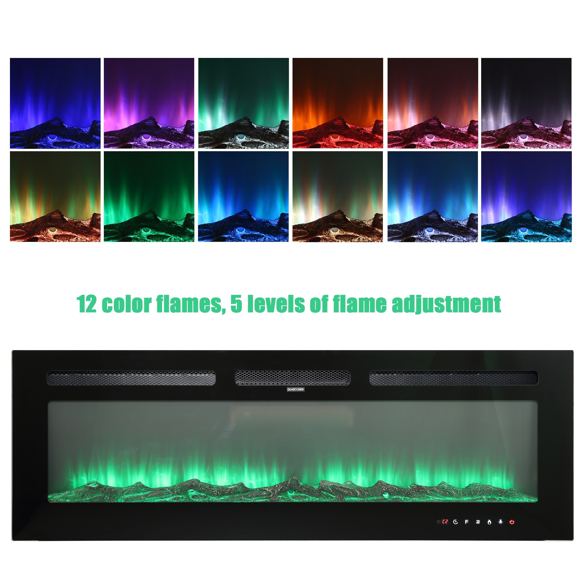 Clihome 42-72 Wall-Mounted w/ RC (1500W) Electric Fireplace - 50 in.