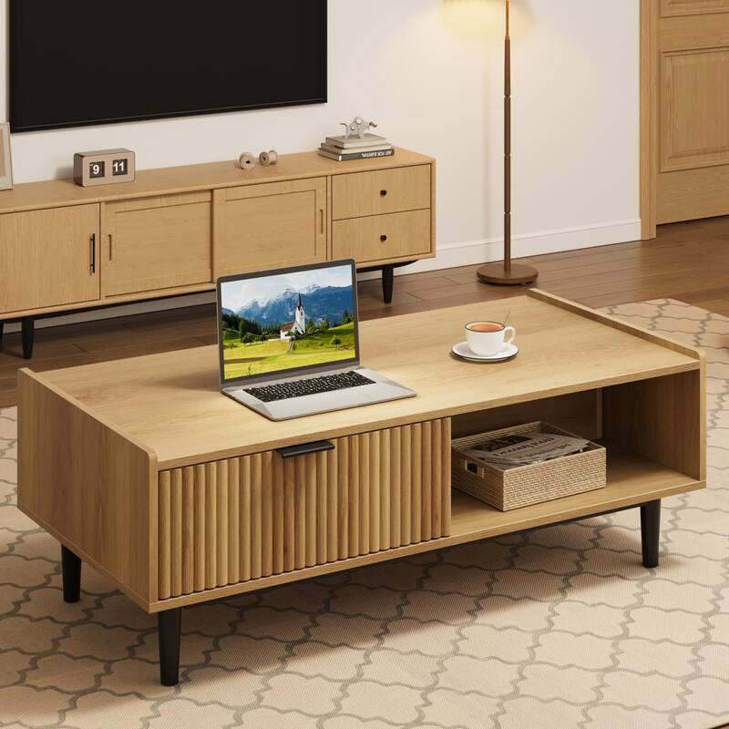 Center Table Fluted Coffee Table