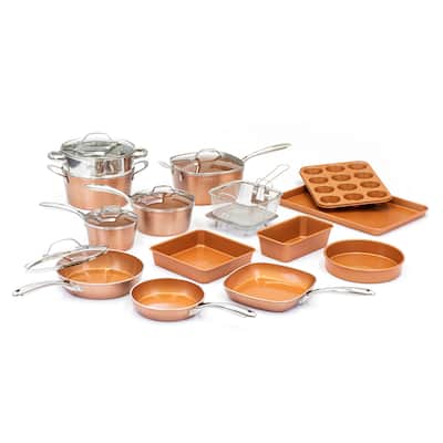 Gotham Steel Hammered 20pc Non Stick Cookware Set