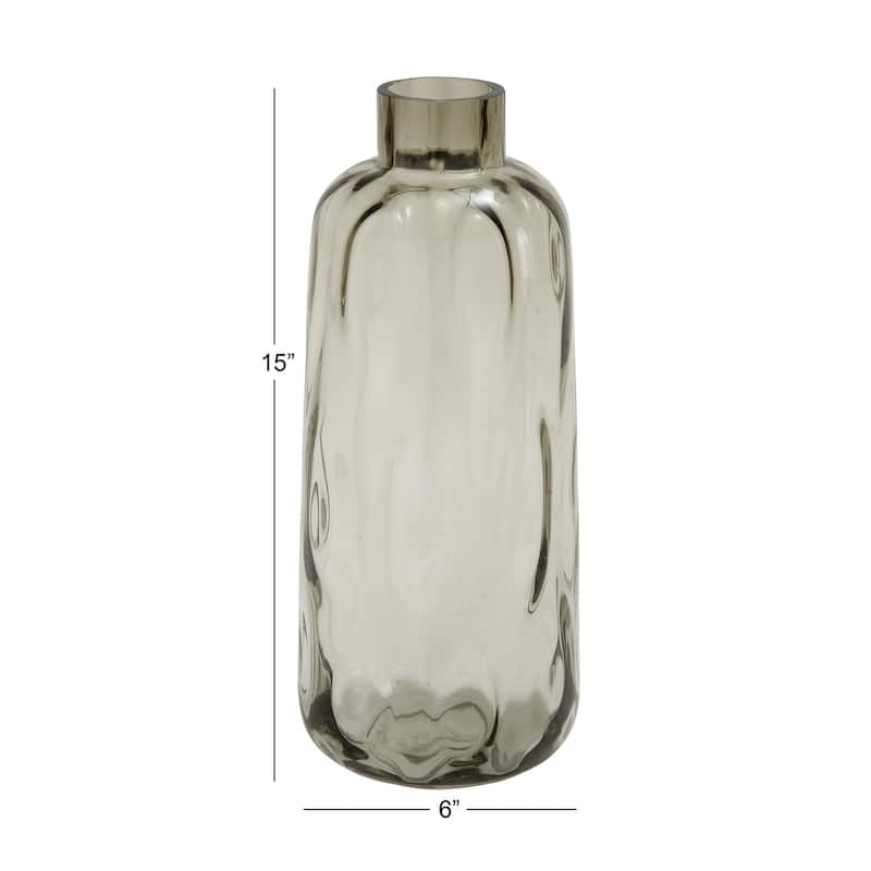 Gray Glass Decorative Vase with Bubble Texture - 15h"