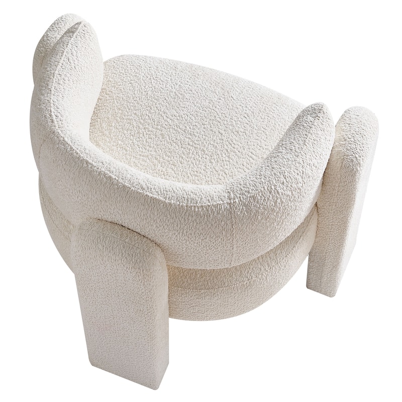 Modern Boucle Upholstery Accent Chair for Living Room, Beige