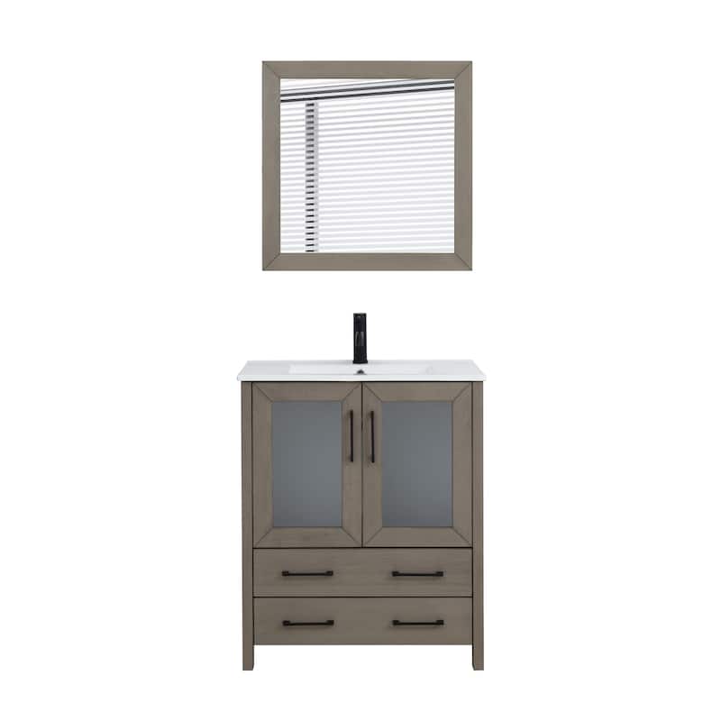 Vanity Art 30-in. Single-sink Bathroom Vanity w/ Wall Mirror - 29.1 W x 18.1 D x 35.8 H