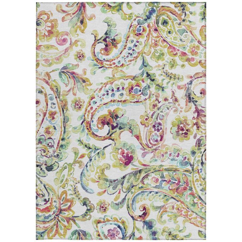 HomeRoots Paisley Transitional Rectangle Outdoor Rug