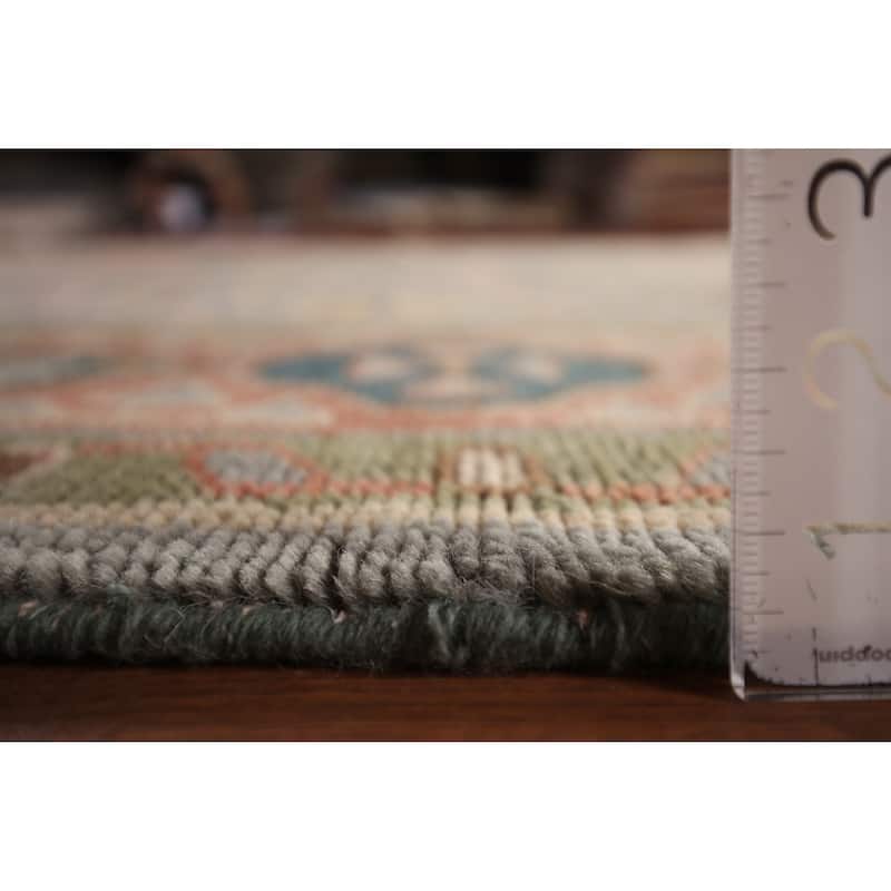 Gray Geometric Khotan Oriental Area Rug Hand-Knotted Wool Carpet - 8'9" x 12'3"