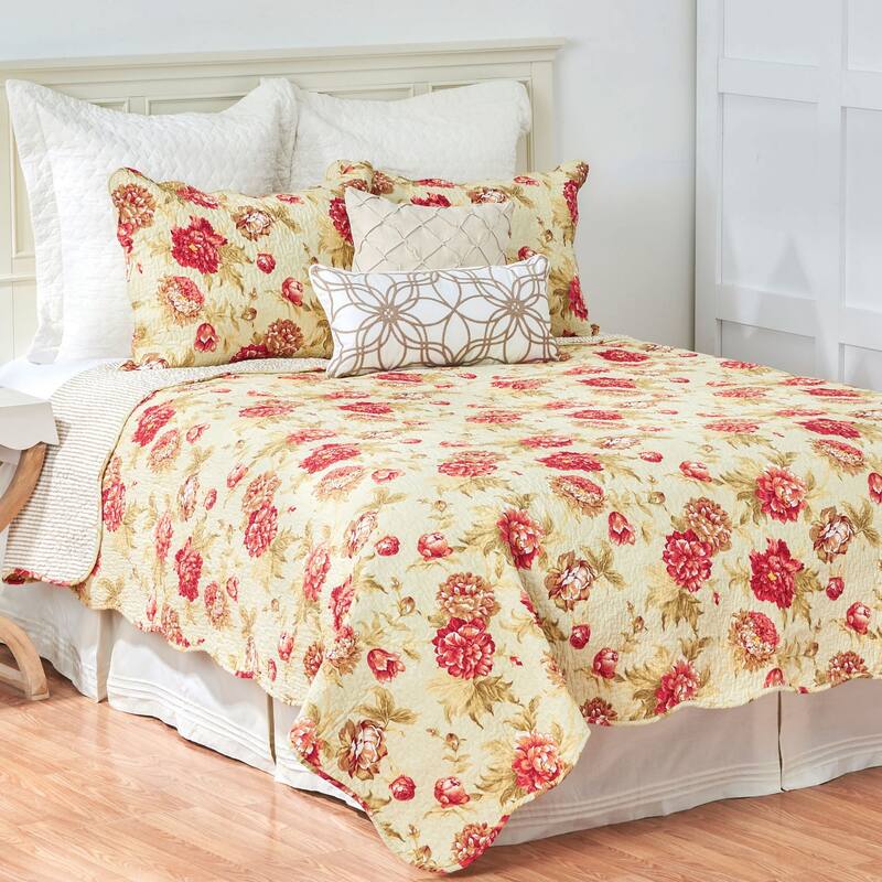 Vera Cotton Quilt Set - Reversible and Machine Washable - 2 Piece - Twin - Yellow
