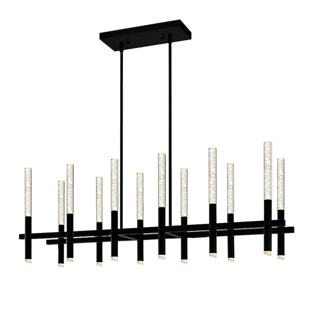 Dragonswatch Integrated LED 48in 12 Pendant Black Chandelier