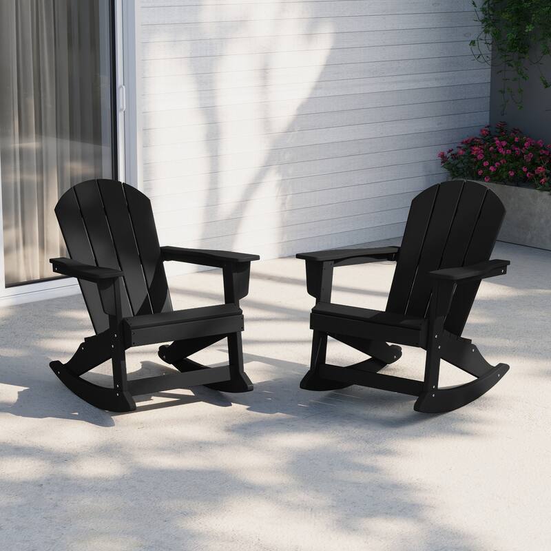 Laguna Hdpe All Weather Outdoor Patio Rocking Chair (Set of 2) - Black