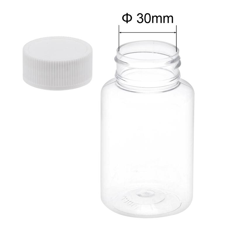 3.4 oz/100ml PET Plastic Chemical Reagent Bottle Wide Mouth Clear Bottles 20pcs