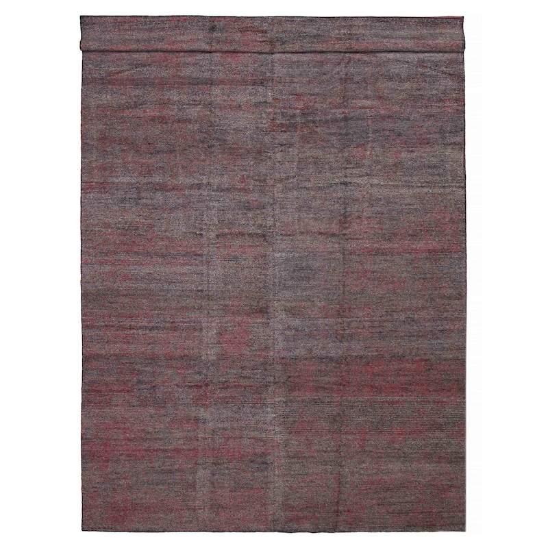 ECARPETGALLERY Hand-knotted Loreto Dark Grey Silk Rug - 9'8 x 14'8 - Dark Grey - 9'8 x 14'8