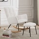 preview thumbnail 23 of 24, Rocking Chair Nursery Glider Chair High Back Rocking Armchair Upholstered Lounge Chair With Ottoman-White
