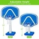 preview thumbnail 7 of 5, Pool Basketball Hoop, 2 Adjustable Heights, Includes Poolside Water Basketball Hoop - 34x25x53in